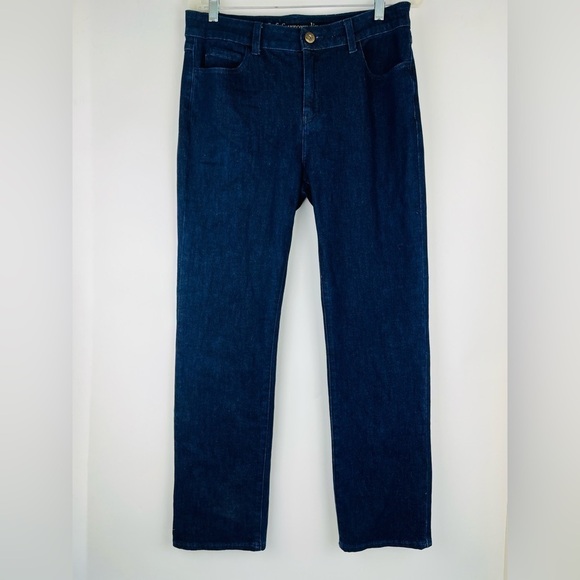 Soft Surroundings Dark Wash Boot Cut Straight Jeans - Picture 1 of 4
